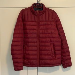 Red down tommy Hilfiger puffer jacket